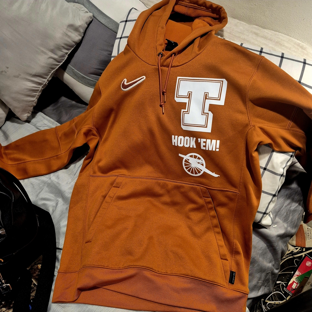 Nike Orange Hoodie with T Logo